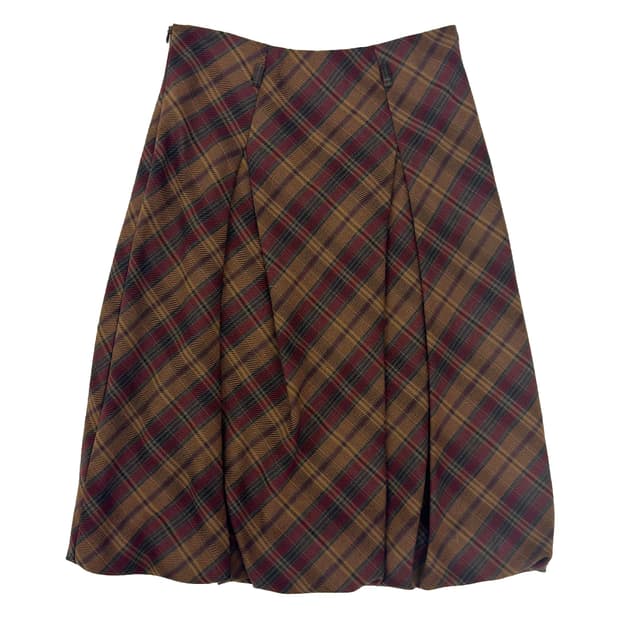 MaxMara Tartan Balloon Skirt/ 38