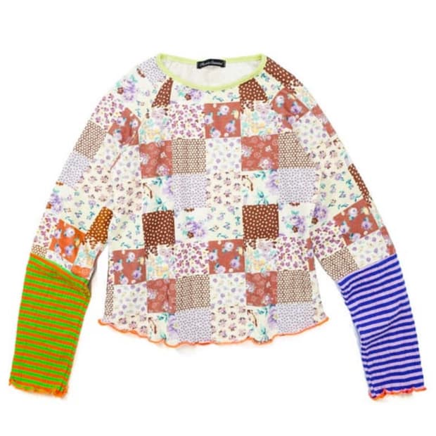 ppi ppi patchwork long top (brown)