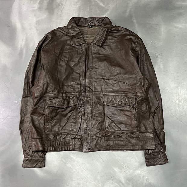  빈티지 레더 봄버 자켓 y15015