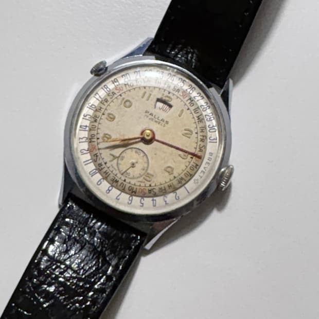 PALLAS 17 Jewels 빈티지 트리플 캘린더 수동 시계