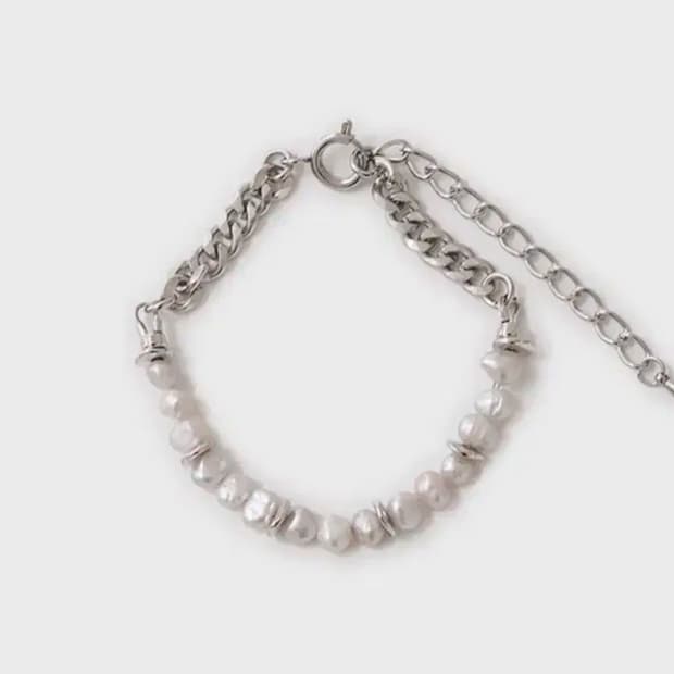 벨리에 체인 펄 브레이슬릿 팔찌 os