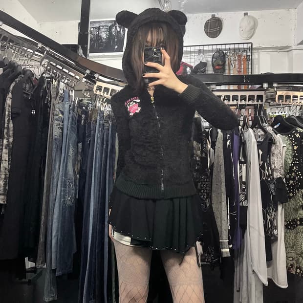 리즈리사 토끼귀 포인트 후드집업