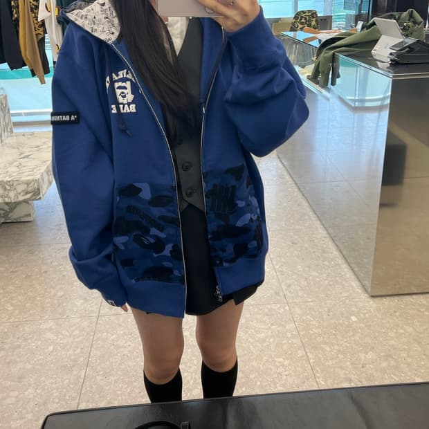베이프 후드집업 블루 xl