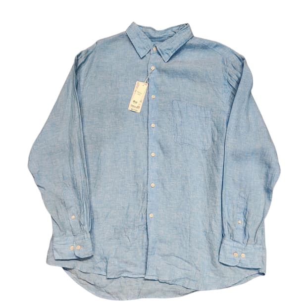 유니클로 린넨 셔츠 블루 새상품 (3XL)