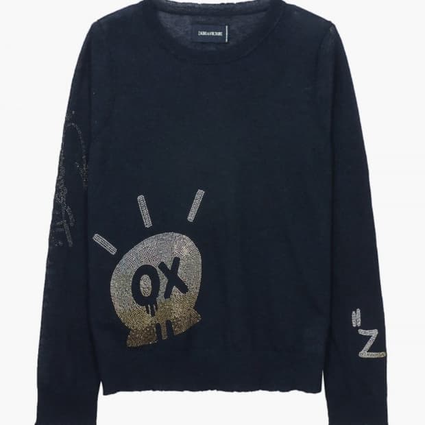 쟈딕앤볼테르 100% 캐시미어 스컬 스톤 니트 M사이즈