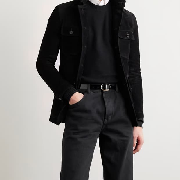 톰포드 캐시미어 스웨이드 블랙  해링턴 자켓