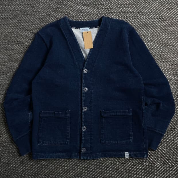커버낫 인디고 스웨트 가먼트 코튼 가디건o 4476