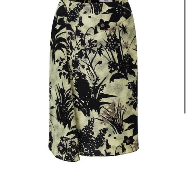 SILK PRINT SKIRT (LEMON SHADOW)