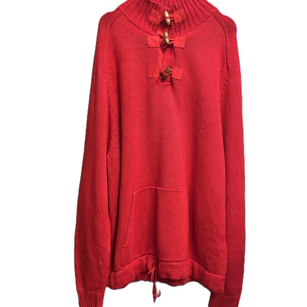 폴로 랄프 로렌 토글 버튼 니트 후디 (레드)