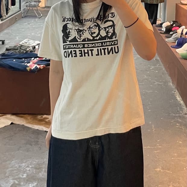 에비수 빈티지 빅프린팅 반팔 H1978