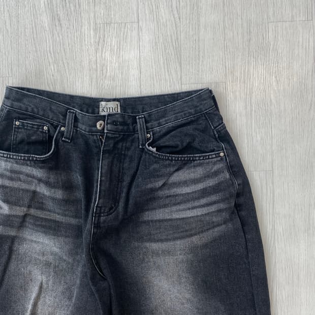 호아이보 흑청 워시드 데님 팬츠 