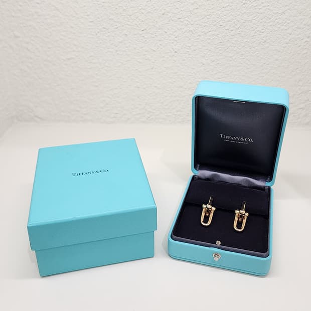 티파니 68533686 하드웨어 링크 이어링 라지 로즈골드