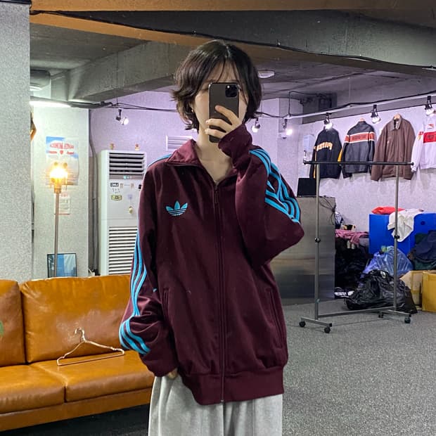 아디다스 파이어버드 버건디 스카이 져지 B5276