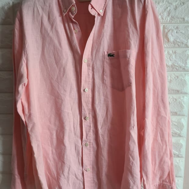 라코스테 핑크 린넨 셔츠(100)