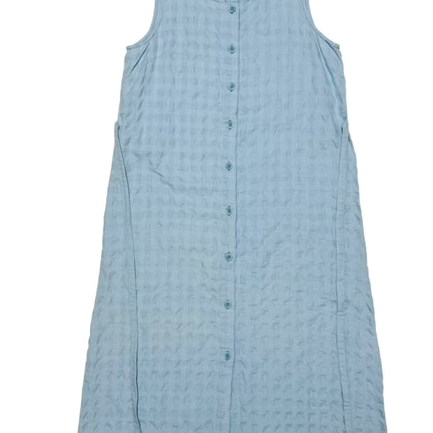 Sky blue check one piece