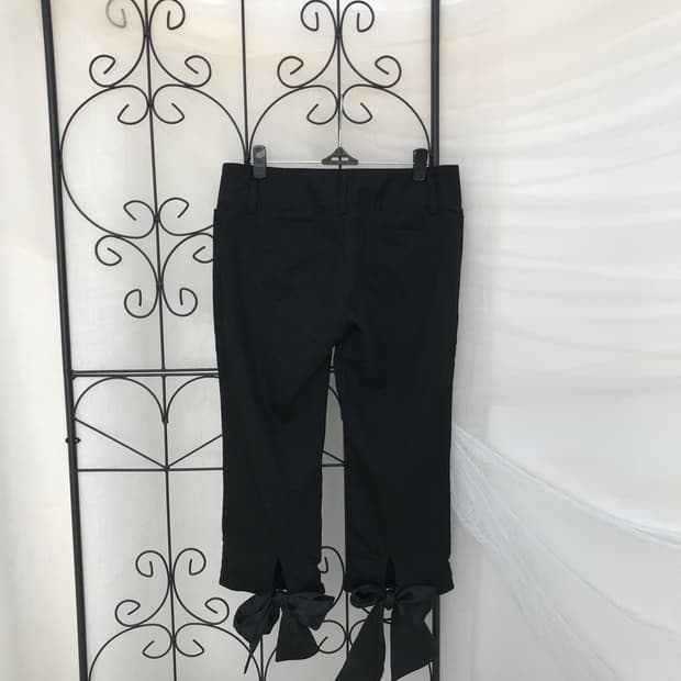 백 리본 카프리 슬랙스 팬츠