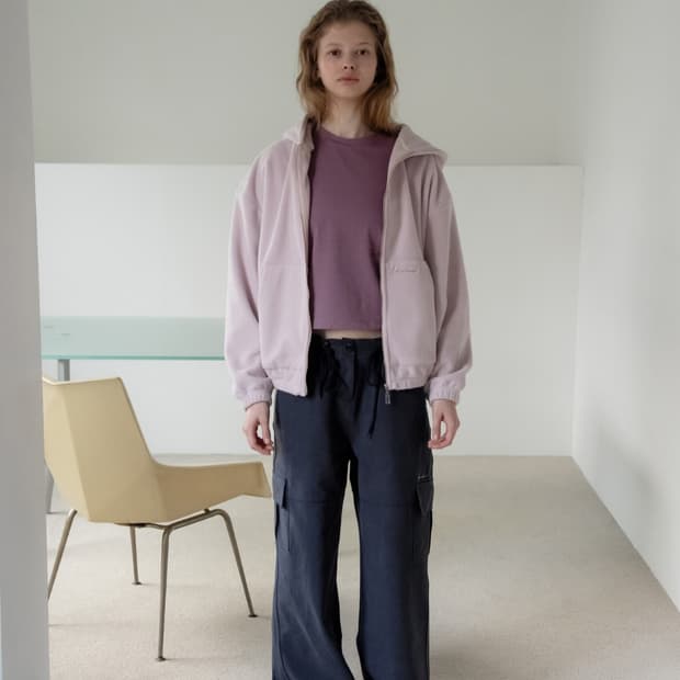 택달린새상품) 스무드무드 솝 플리스 후드 집업 라일락핑크