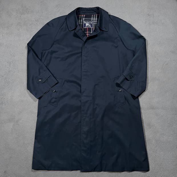 90's 버버리 네이비 싱글 트렌치 코트