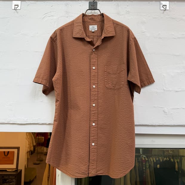 Beauty&Youth United Arrows 시어서커 반팔 셔츠 XL