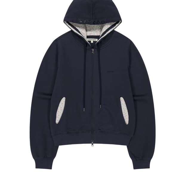 코이세이오 flower zip up navy