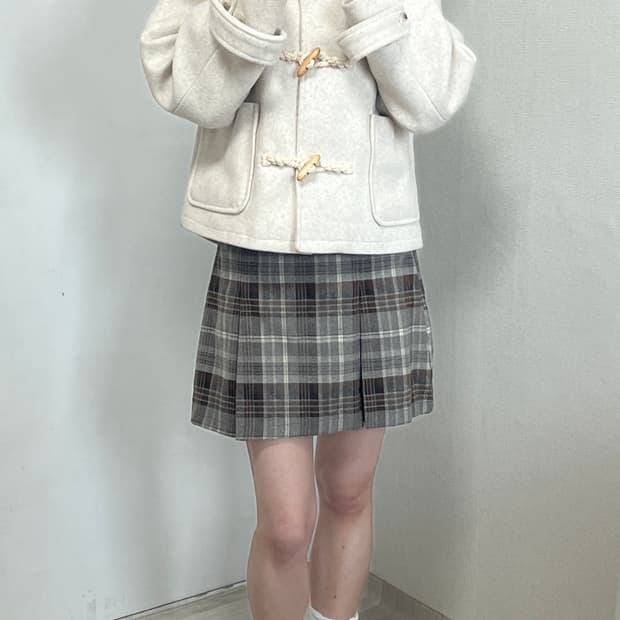 브라운 숏 스커트