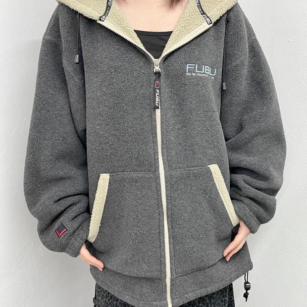 푸부 그레이 플리스 헤비 자켓 