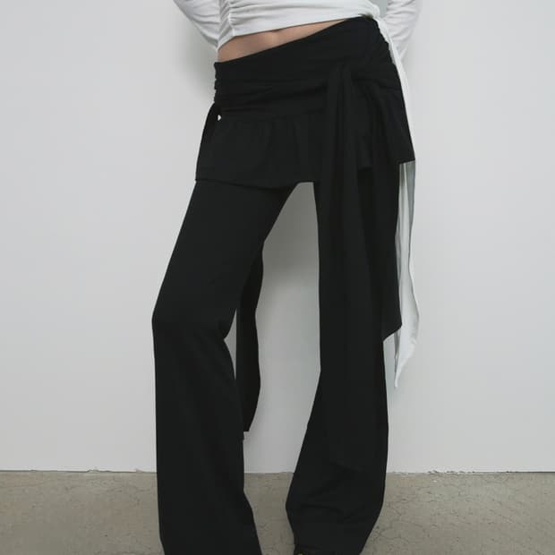 샌드릭 스트랩 스커트팬츠 블랙 