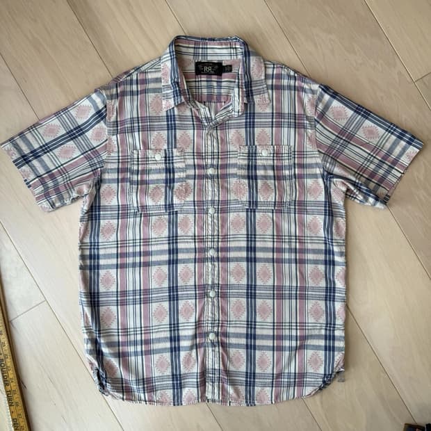 RRL 더블알엘 자카드 마드라스 워크셔츠