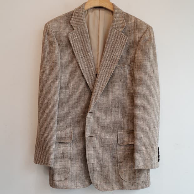 90s Burberry 버버리 올드모델 울&리넨 자켓 