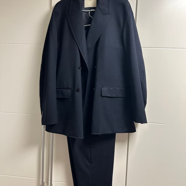 포터리 네이비 울 더블 브레스티드 셋업 (상의3, 하의4)