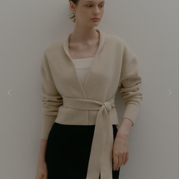 시에 샤롯 크림 울60,캐시미어5% 가디건 Free _ 여성