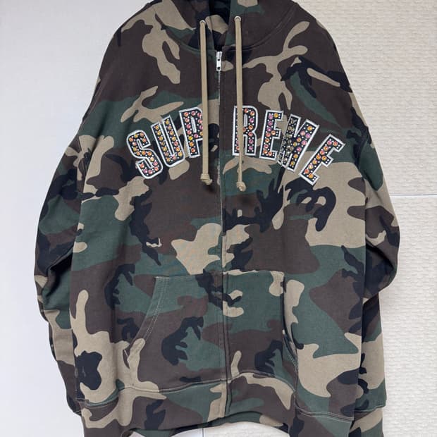 슈프림 x B.B. simon 우드랜드 카모 후드