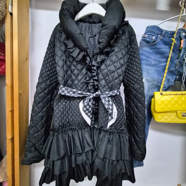 프릴 퀼팅 간절기패딩