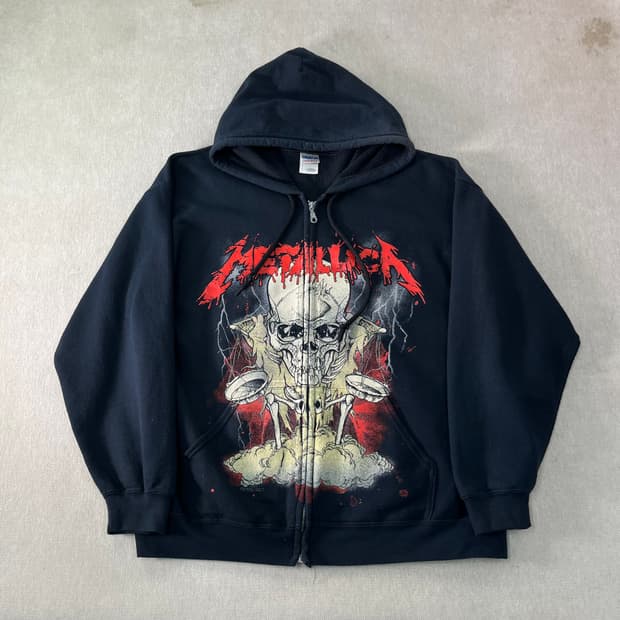 100 길단 메탈리카 2005 빈티지 블랙 후드집업