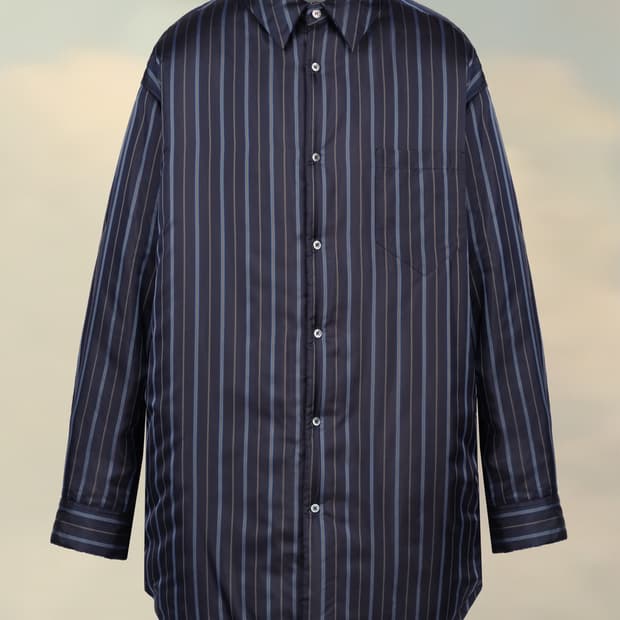메종 마르지엘라 패디드 셔츠 네이비 스트라이프 40사이즈