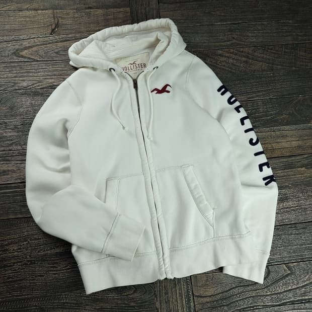[홀리스터] Y2K 후드 집업 화이트 M18527