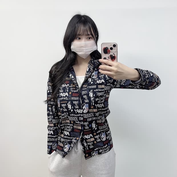 히스테릭글래머 올오버 프린트 후드 자켓