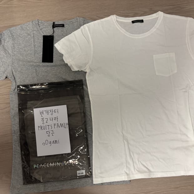 PMO 3POCKET T-SHIRTS #1 WHITE/GRAY FREE