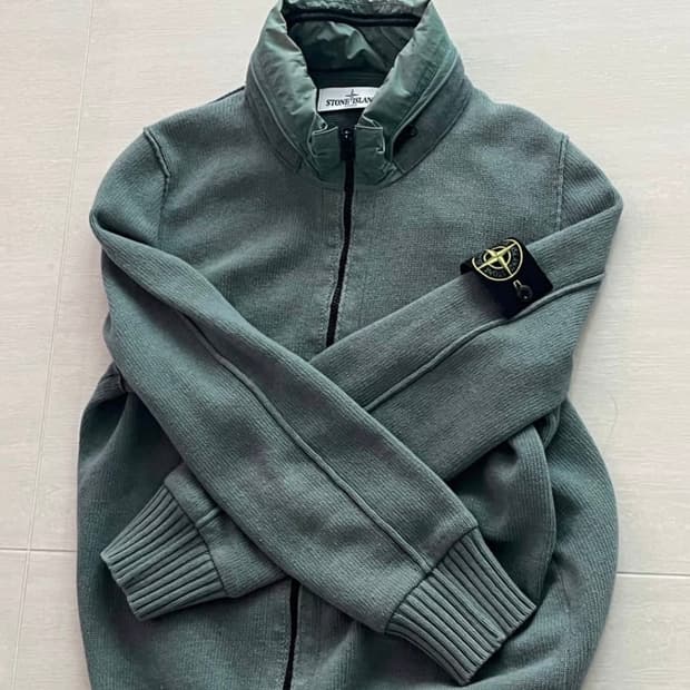 스톤아일랜드 나일론 니트 집업