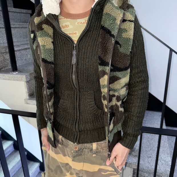 camo fleece zipup vest