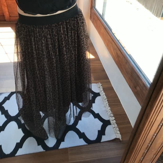 vintage leopard pattern skirt