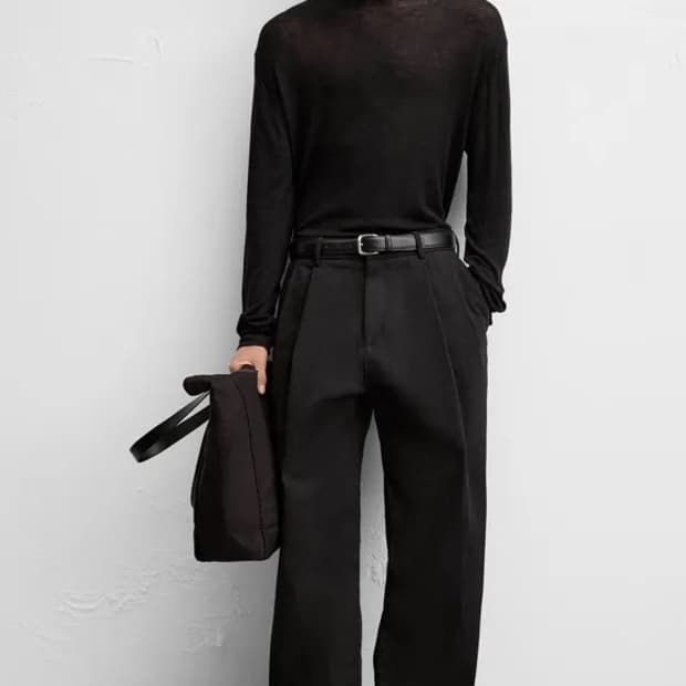 자라 블랙 투턱 벌룬핏 팬츠