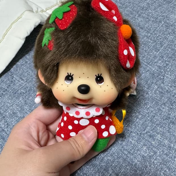 몬치치 왕대두 딸기 인형 키링 판매중 택 O