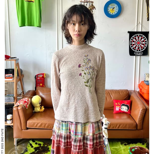 90-00s Cross Road Japan Old Pleats Top