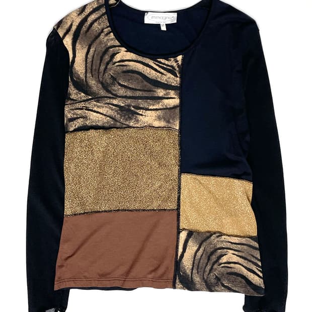 immagne 패치워크 롱 스리브리스 