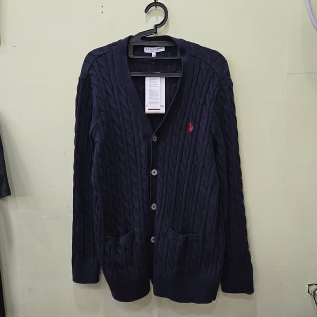 U.S. POLO ASSN 케이블 니트 가디건