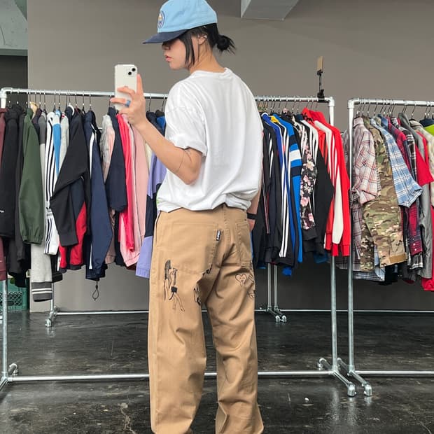 아조바이아조 프린팅 코튼 팬츠