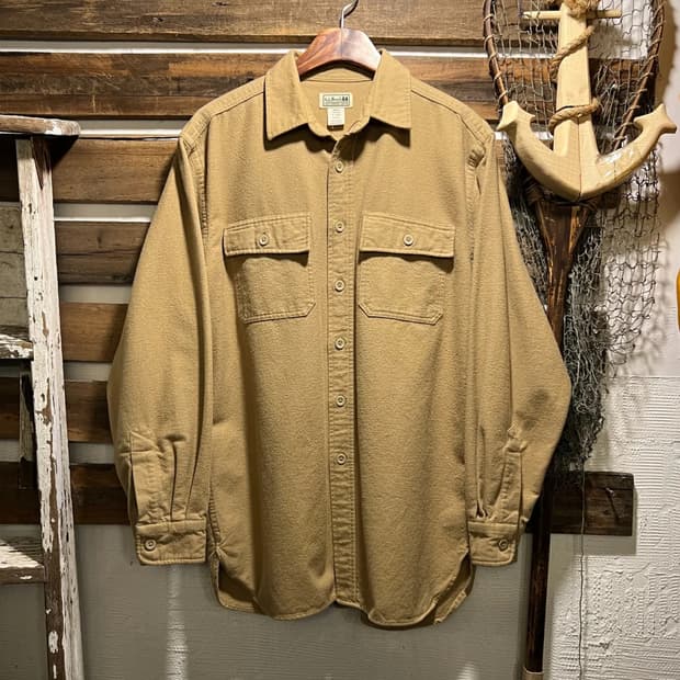 [M]L.L.Bean USA 엘엘빈 베이지 샤모아 셔츠