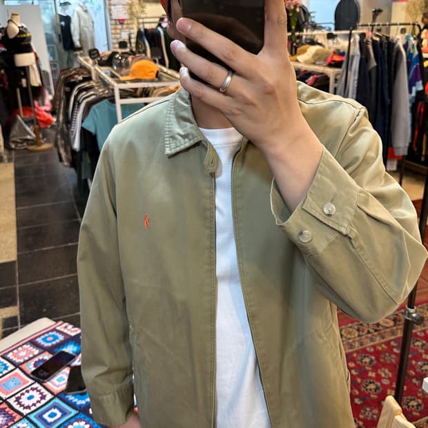 90s 폴로 랄프로렌 카키 스윙탑 블루종 자켓 XL