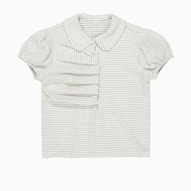 오헤시오 도트 셔링 반팔 OHESHIO DOT SHIRRING